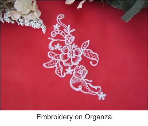 Emb on organza